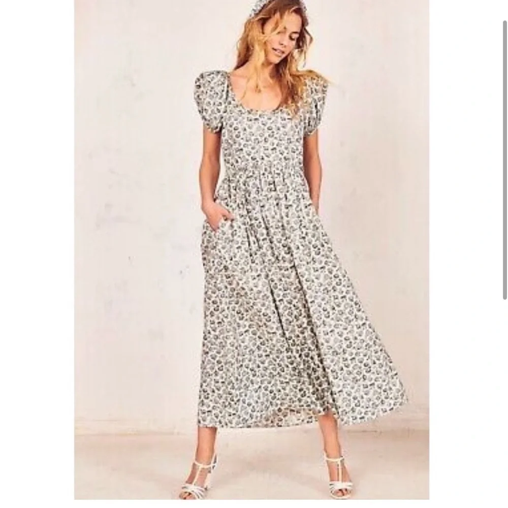 LoveShackFancy Vintage Cottage Core Floral print A Line Maxi Feminine dress Sz4 - Picture 3 of 11